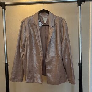 Chico's Metallic Silver Blazer